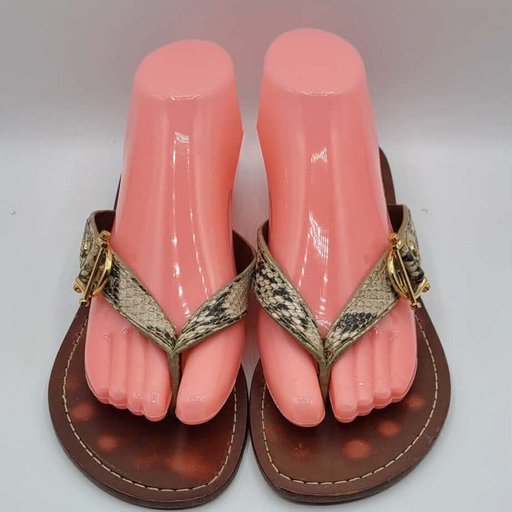 Tory Burch Nora Snake Print Thong Sandal size 8 1/2